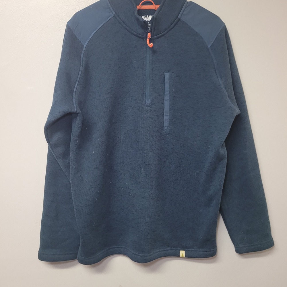 Lake & Trail Mens Quarter Zip Fleece Pullover Blue Size Medium